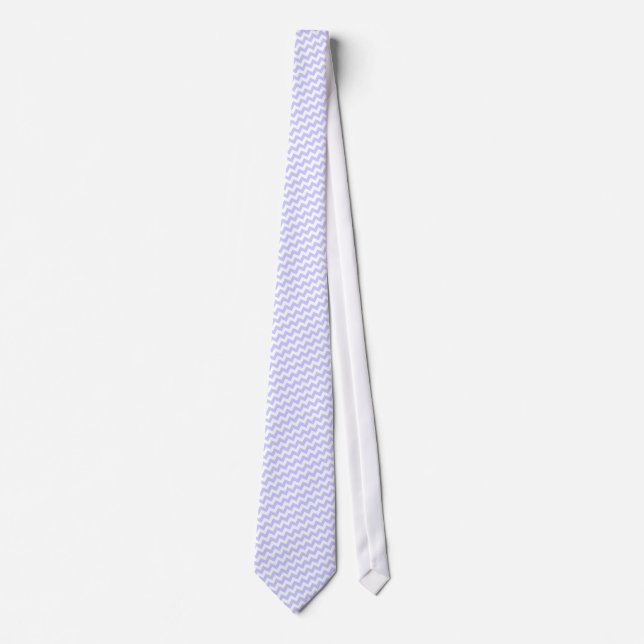 elegant lilac and white chevron stripes tie (Front)