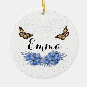 Elegant Lilac Bouquet Ceramic Ornament