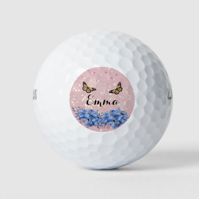 Elegant Lilac Bouquet Golf Balls (Front)