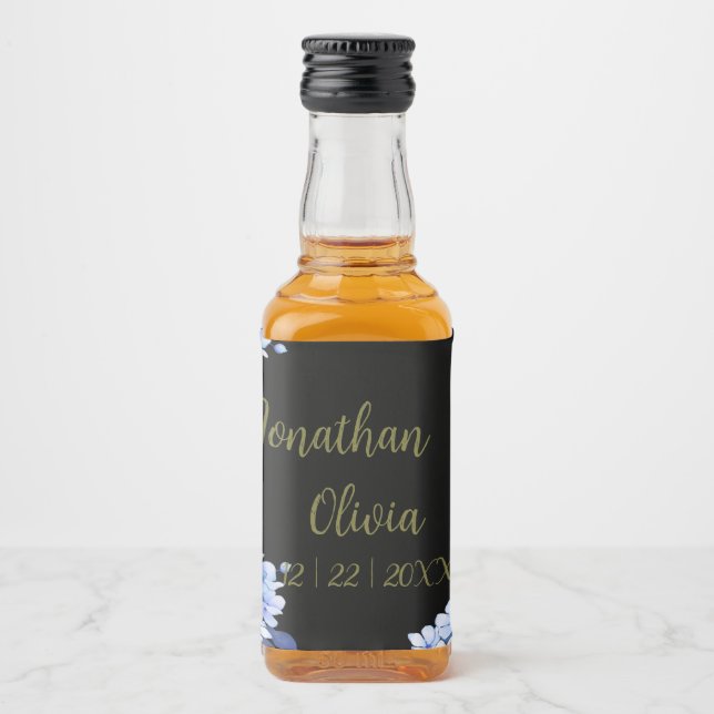 Elegant Lilac Bouquet Liquor Bottle Label (Front)