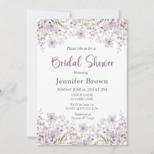 Elegant Lilac Bridal Shower Invitation
