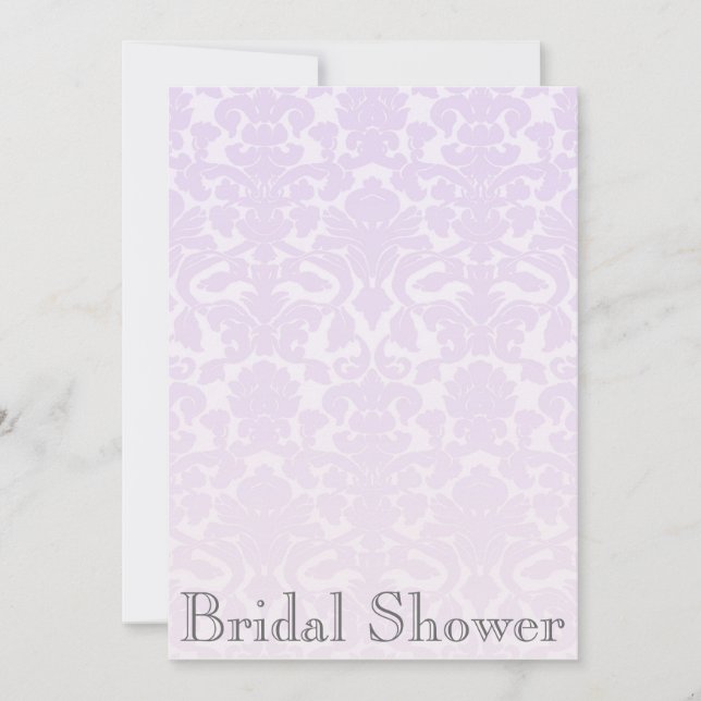 Elegant Lilac Damask Bridal Shower Invitation (Front)