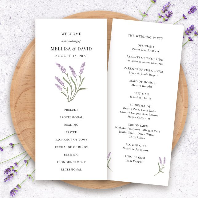 Elegant Lilac Floral Wedding Program (Elegant Lilac Floral Wedding Program by Fiesta Valley Print)