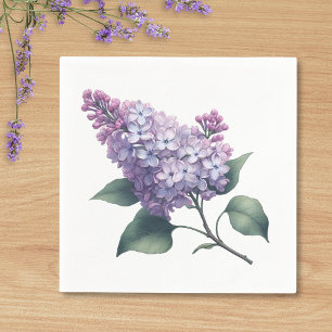 Elegant Lilac Flower Branch Pretty Cocktail Napkin