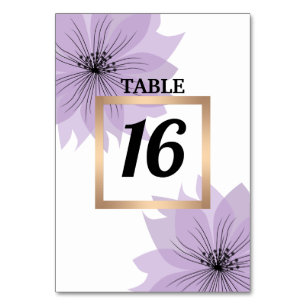 Elegant lilac flower table number