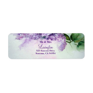 Elegant Lilac Flowers Return Address  Label