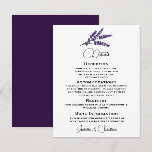 Elegant Lilac Flowers Wedding Enclosure Card
