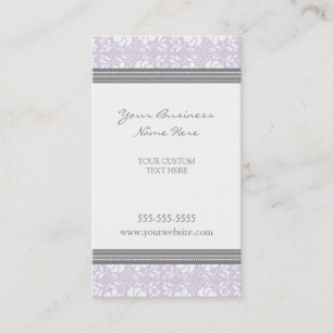 Elegant Lilac Grey Damask Business Cards
