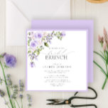 Elegant Lilac Lavender Botanical Bridal Brunch Invitation<br><div class="desc">Our bestselling Zazzle bridal shower invitations just got a trendy boho upgrade! Announcing our new Elegant Lilac Lavender Botanical Bridal Brunch Invitation, a petite, square invitation designed to impress in an uncommonly luxurious combination of pretty rose watercolor florals, in trendy lilac lavender colour theme. Classic elegance with a modern twist,...</div>