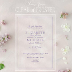 Elegant Lilac Lavender Classic Script Wedding Acrylic Invitations