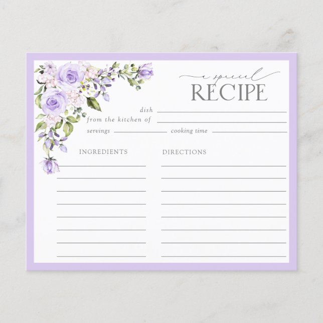 Elegant Lilac Lavender Floral Bridal Shower (Front)