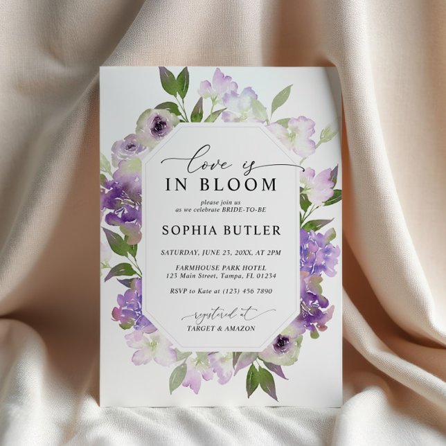 Elegant Lilac Love is in Bloom Shower Invitation (Creator Uploaded)