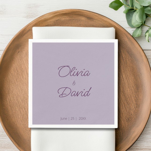 Elegant lilac Minimalist Wedding Napkin (Creator Uploaded)