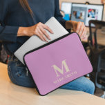 Elegant Lilac Monogram Laptop Sleeve<br><div class="desc">Elegant Pale Lilac Monogram Laptop Sleeve Protect your laptop with this forest green and beige font laptop sleeve. Easily personalise it with your own name ( or any other name) by click on "PERSONALIZE THIS TEMPLATE" button. This laptop sleeve is for those who want to protect the laptop with vivid...</div>