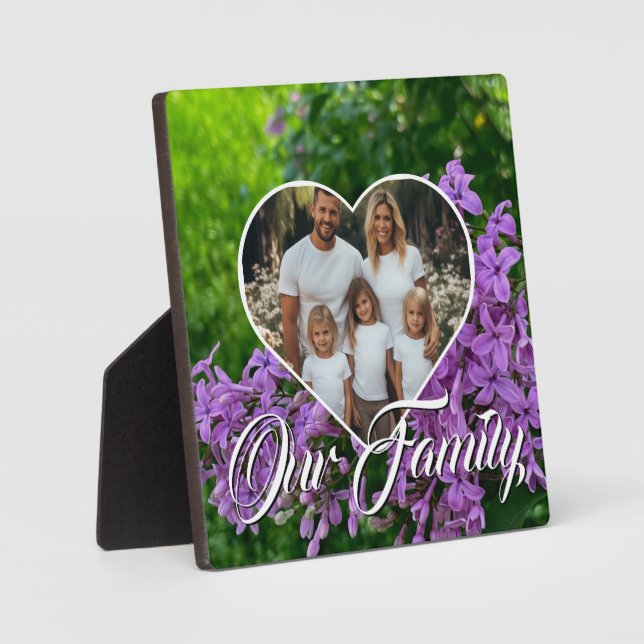 Elegant Lilac photo Template Plaque (Front)