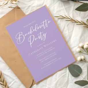 Elegant Lilac Purple Bachelorette Party Invitation