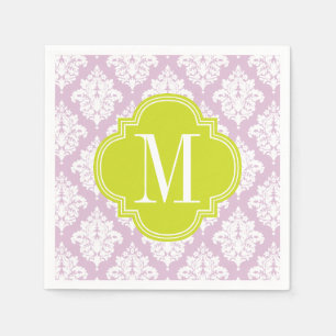 Elegant Lilac Purple Damask Personalised Napkin