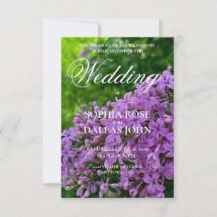 Elegant Lilac purple floral Wedding invitations