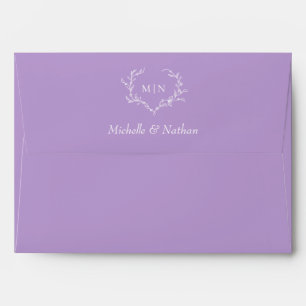 Elegant Lilac Purple Monogram Wedding Envelope