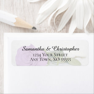 Elegant Lilac Purple Rose Wedding Return Address Label