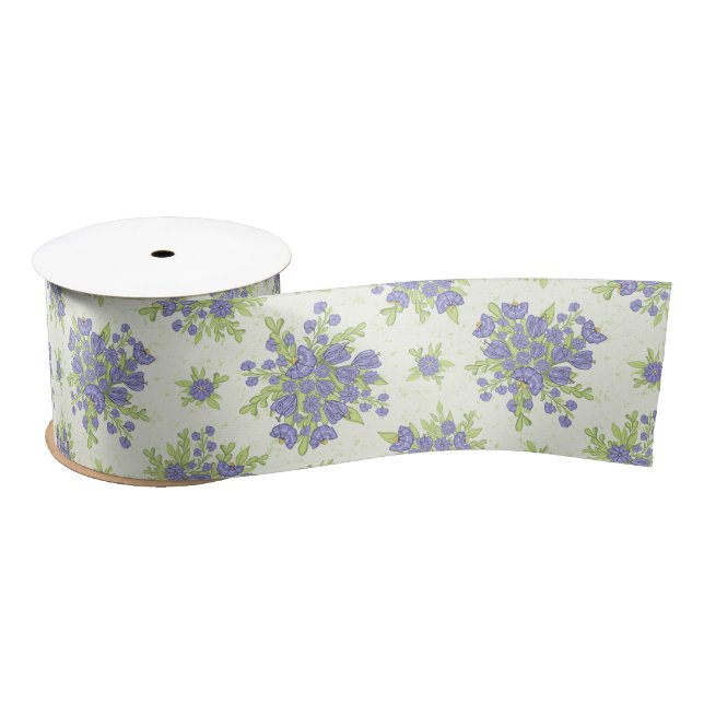 Elegant Lilac Purple Spring Floral Satin Ribbon (Spool)