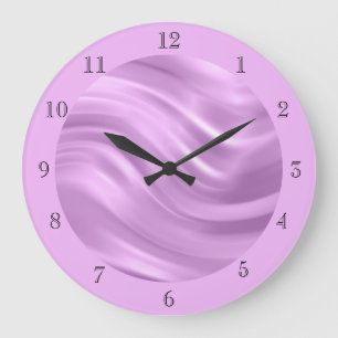Elegant Lilac Purple Swirl Design Decorative Large Clock