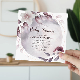 Elegant Lilac Themed Baby Shower Invitation