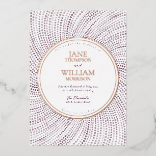 Elegant Lilac Watercolor Foil Wedding Invitation
