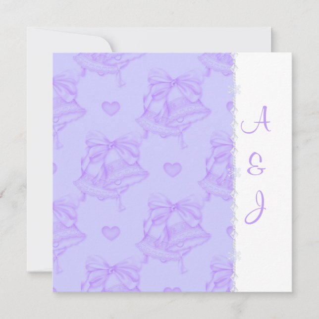 ELEGANT LILAC WEDDING BELLS INVITATION SQUARE (Front)