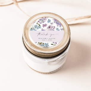 Elegant Lilac Wedding Classic Round Sticker