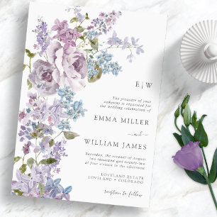 Elegant Lilac Wedding Invitation