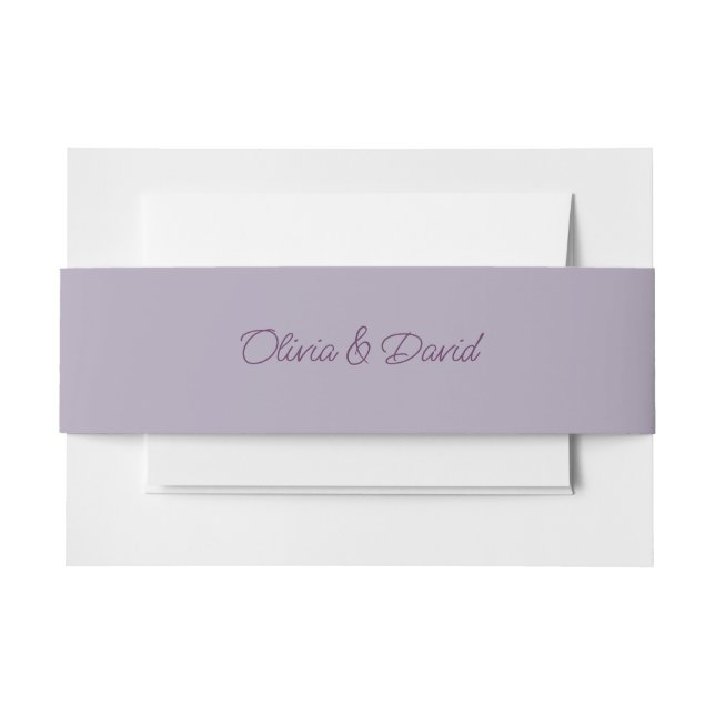 Elegant lilac Wedding  Invitation Belly Band (Front Example)