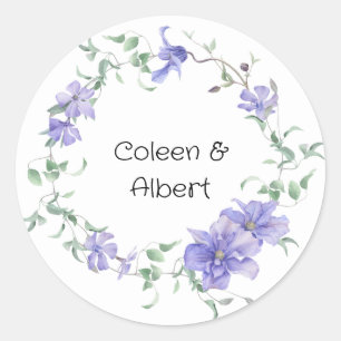  Elegant lilac wreath   Classic Round Sticker