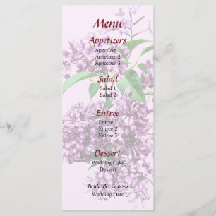 Elegant Lilacs Wedding Menu
