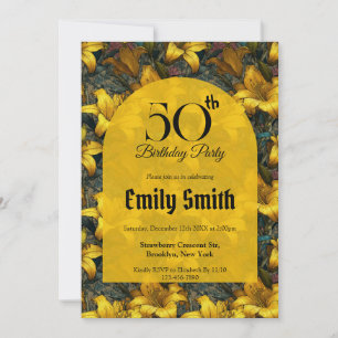 Elegant Lilies Accent Surprise Birthday Invitation