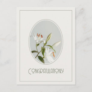 Elegant lilly vintage Congratulations Postcard