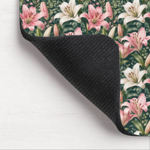Elegant Lily and Foliage Composition Mouse Pad