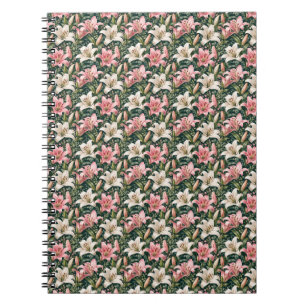 Elegant Lily and Foliage Composition Notebook