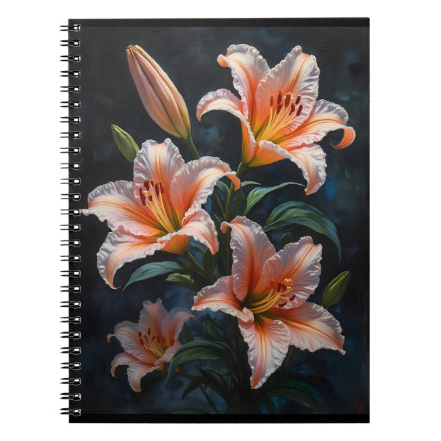 Elegant Lily Flower Art – Premium Prints & Unique  Notebook (Front)