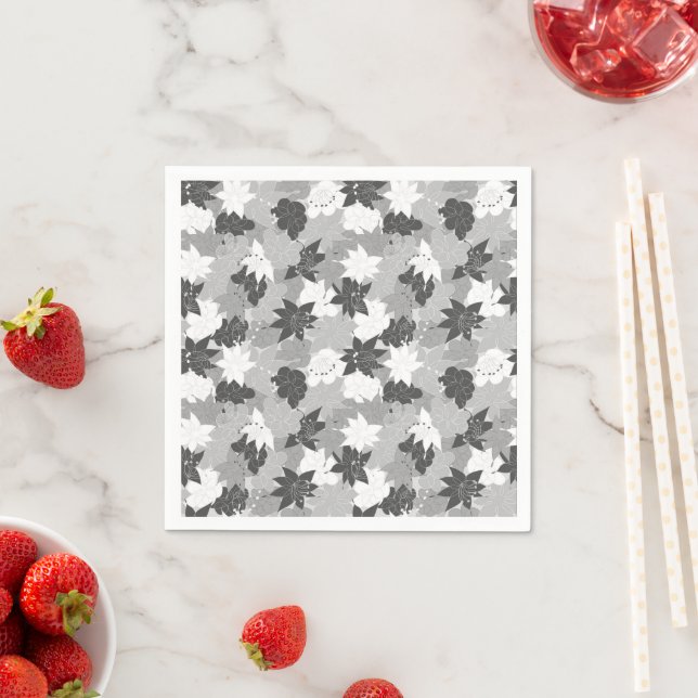 Elegant Lily Flower Pattern Napkin (Insitu)