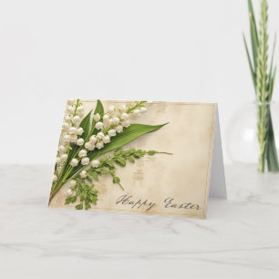 Elegant Lily of the Valley Easter Greeting Card