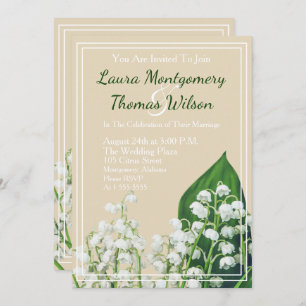 Elegant Lily of the Valley Flowers Wedding Invitation