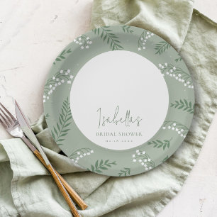 Elegant Lily of the Valley Garden Bridal Shower Paper Plate