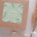 Elegant Lily of the Valley Garden Bridal Shower Square Sticker<br><div class="desc">Elegant Lily of the Valley Garden Bridal Shower</div>