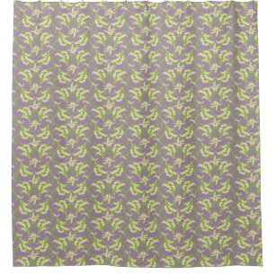 Elegant Lily-of-the-Valley Pattern on Mauve Shower Curtain