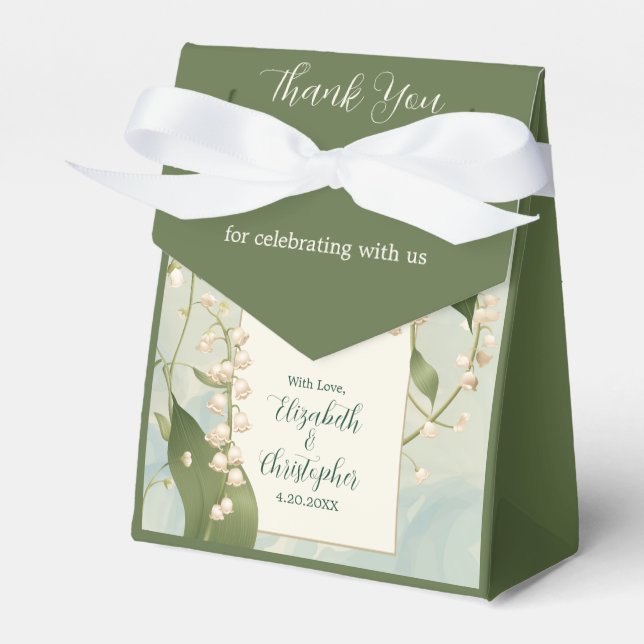 Elegant Lily of the valley Save The Date Wedding  Favour Box (Front Side)