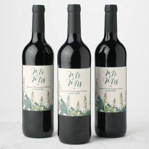 Elegant Lily of the valley Save The Date Wedding Wine Label