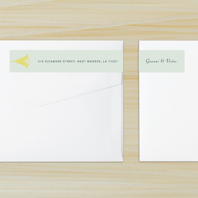 Elegant Lily Return Address Wrap Around Label (Creator Uploaded)