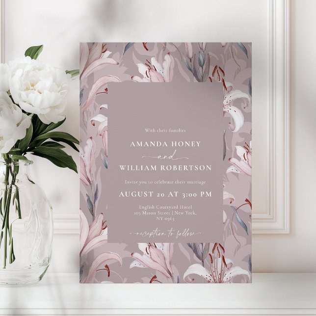 Elegant Lily Wedding Invitation – Timeless Floral  (Creator Uploaded)