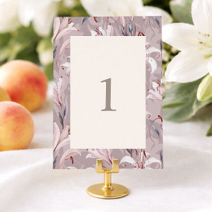 Elegant Lily Wedding Table Numbers 1–30 